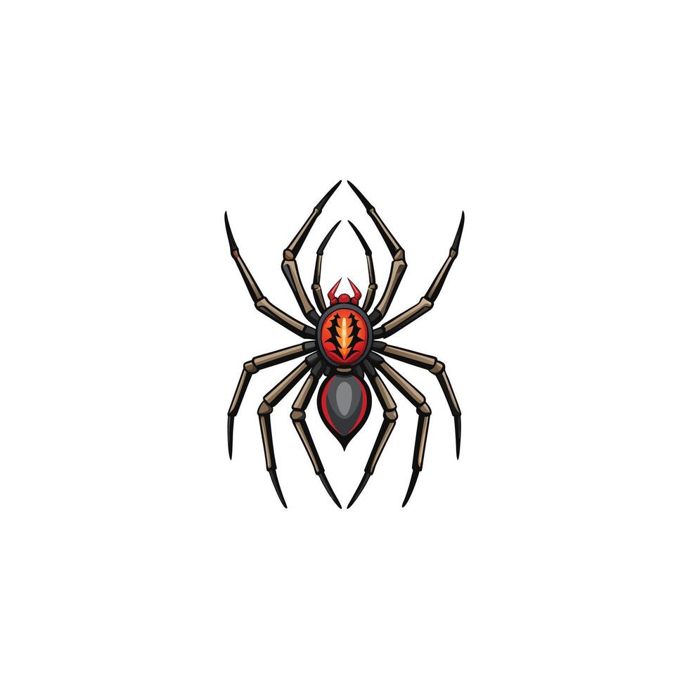 Minimalist Spider Icon Illustration on White Background vector
