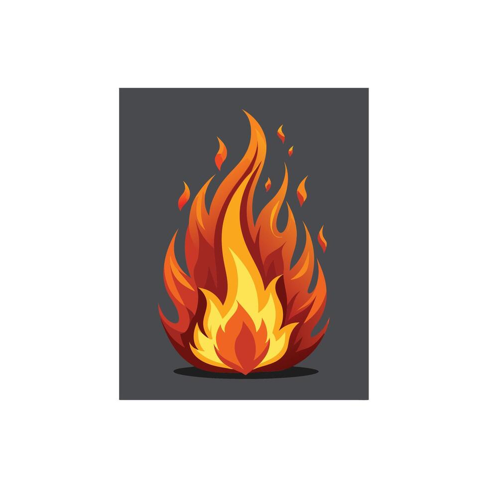 Hot Burning Fire Elements Illustration Design vector