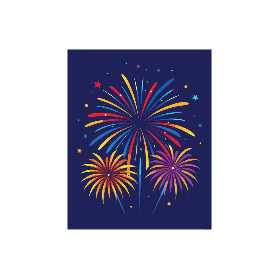 Vibrant Festival Fireworks Display Artwork vector