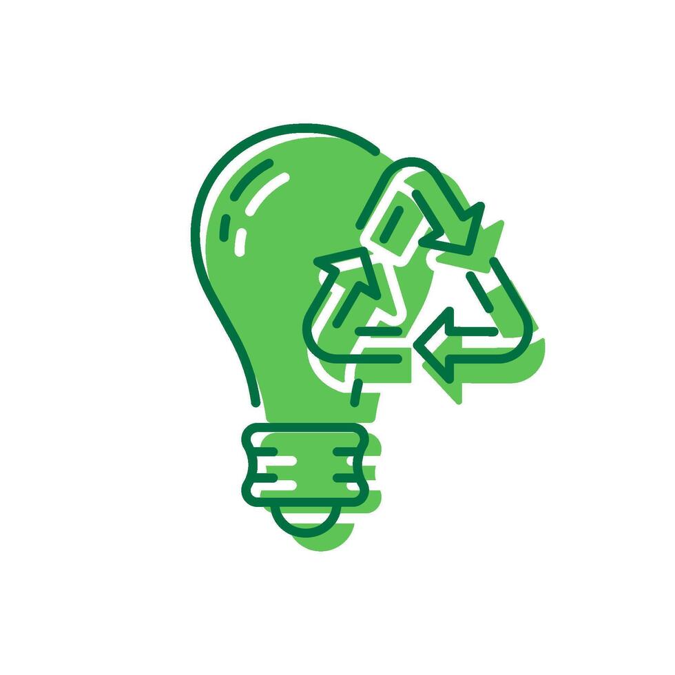 Low-Energy Lamp Icon. Eco Electricity Lightbulb Renewable Resource Icon. Biodegradable Light Bulb Environmental Protection Pictogram. Editable Stroke. Isolated Illustration vector