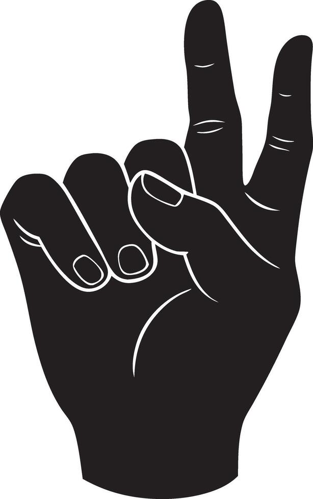 a hand with a peace sign and a hand with a diamond vector
