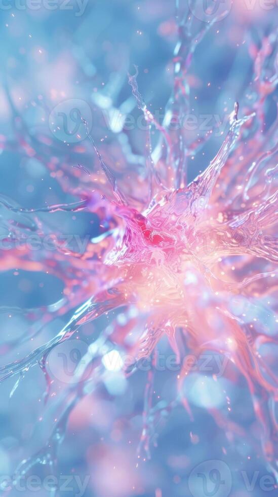 Abstract neural network visualization in vivid colors illustrating connectivity and complexity photo
