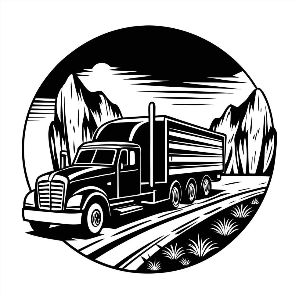 Double Semi Trailer vector