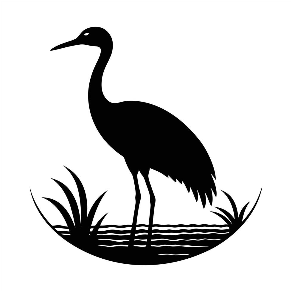 Heron stork bird modern style vector
