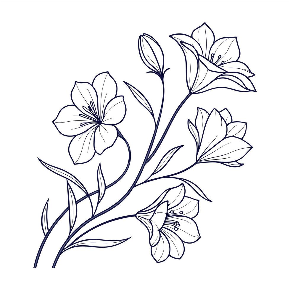 A drawing of flowers with the words vector
