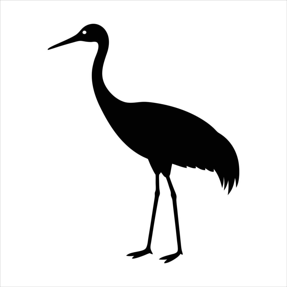 Silhouette of a sandhill crane vector