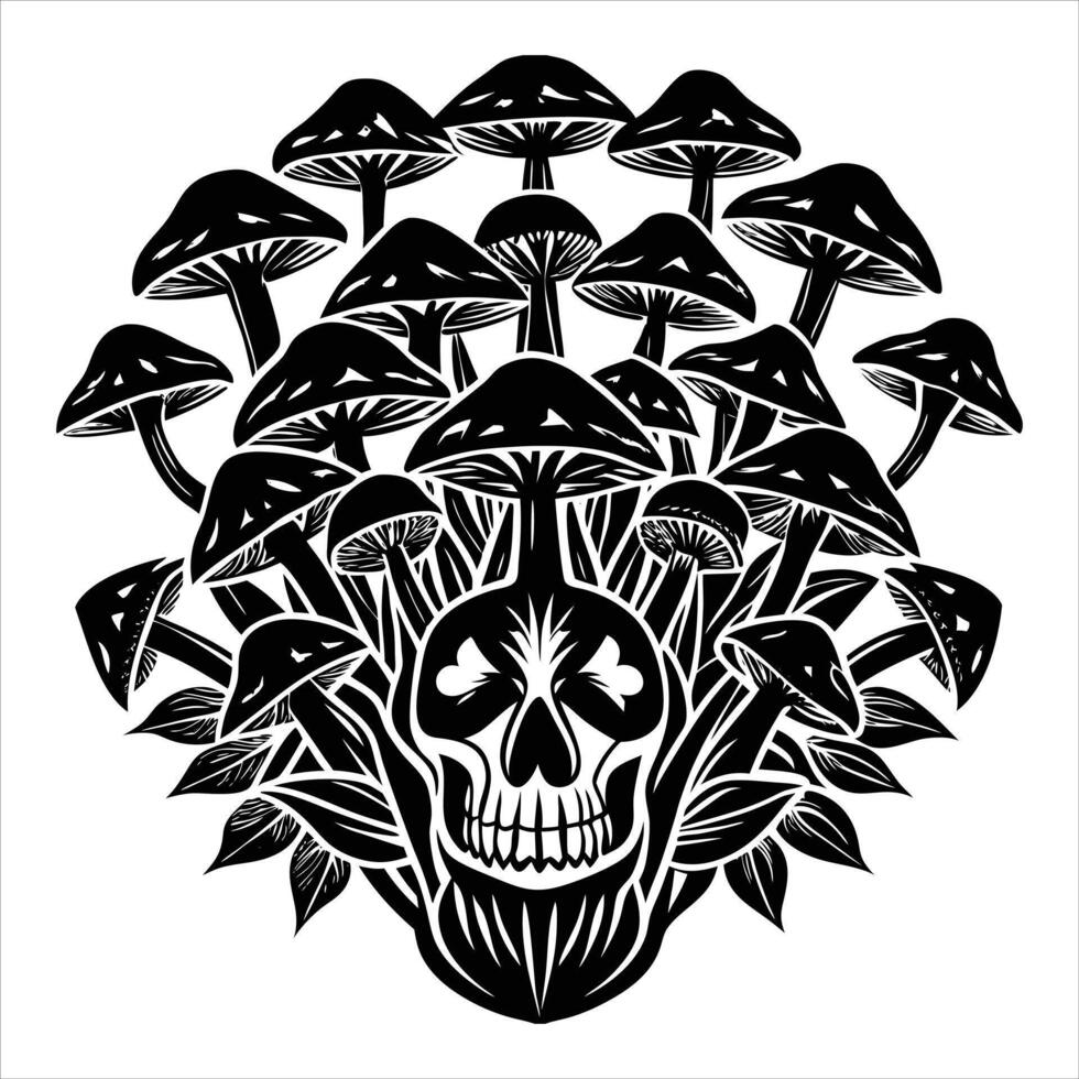 Laser Engraving Mushroom vector