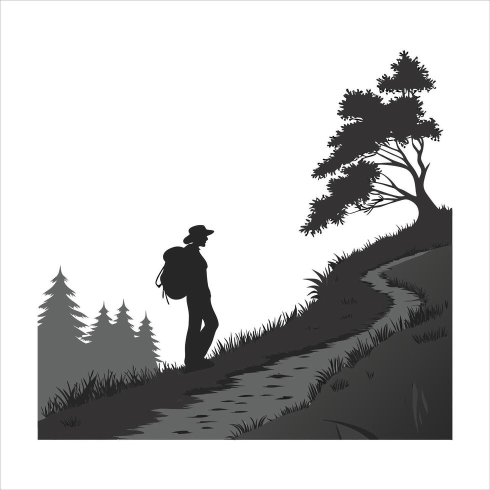 Mountain Hike Leading vector
