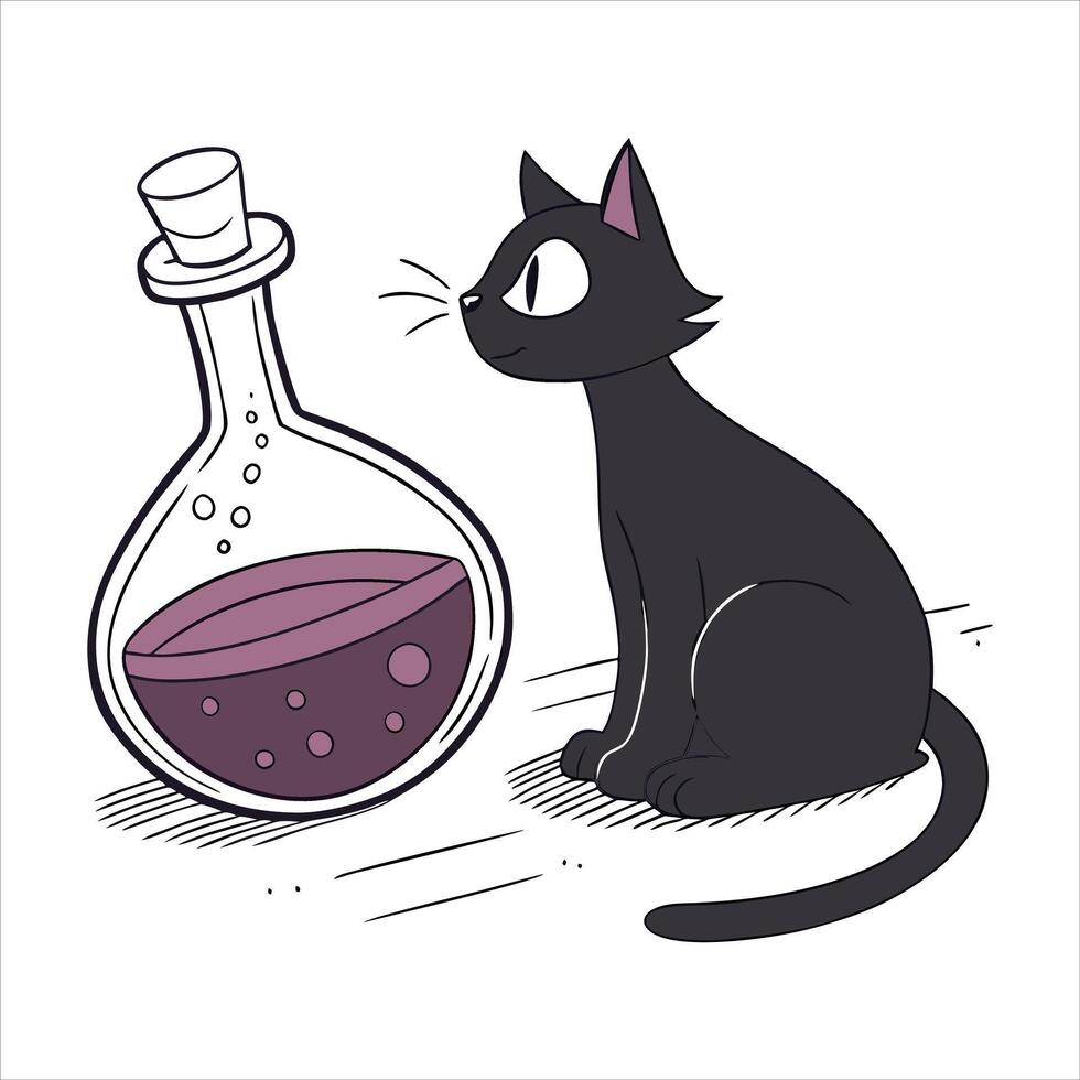 There is a black cat sitting vector