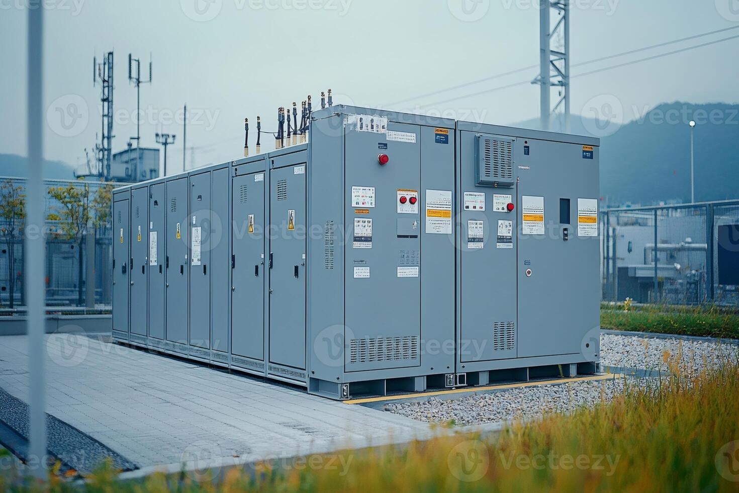 Electrical cabinets providing power supply in industrial setting photo