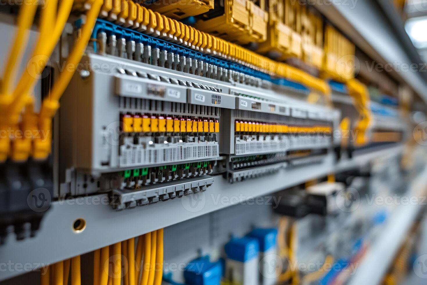 Electrical cabinet showing automation and control system components photo