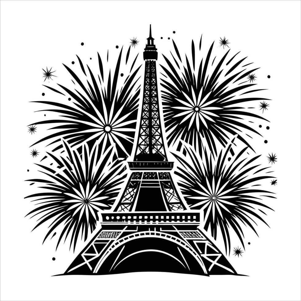 Eiffel Tower Firework vector