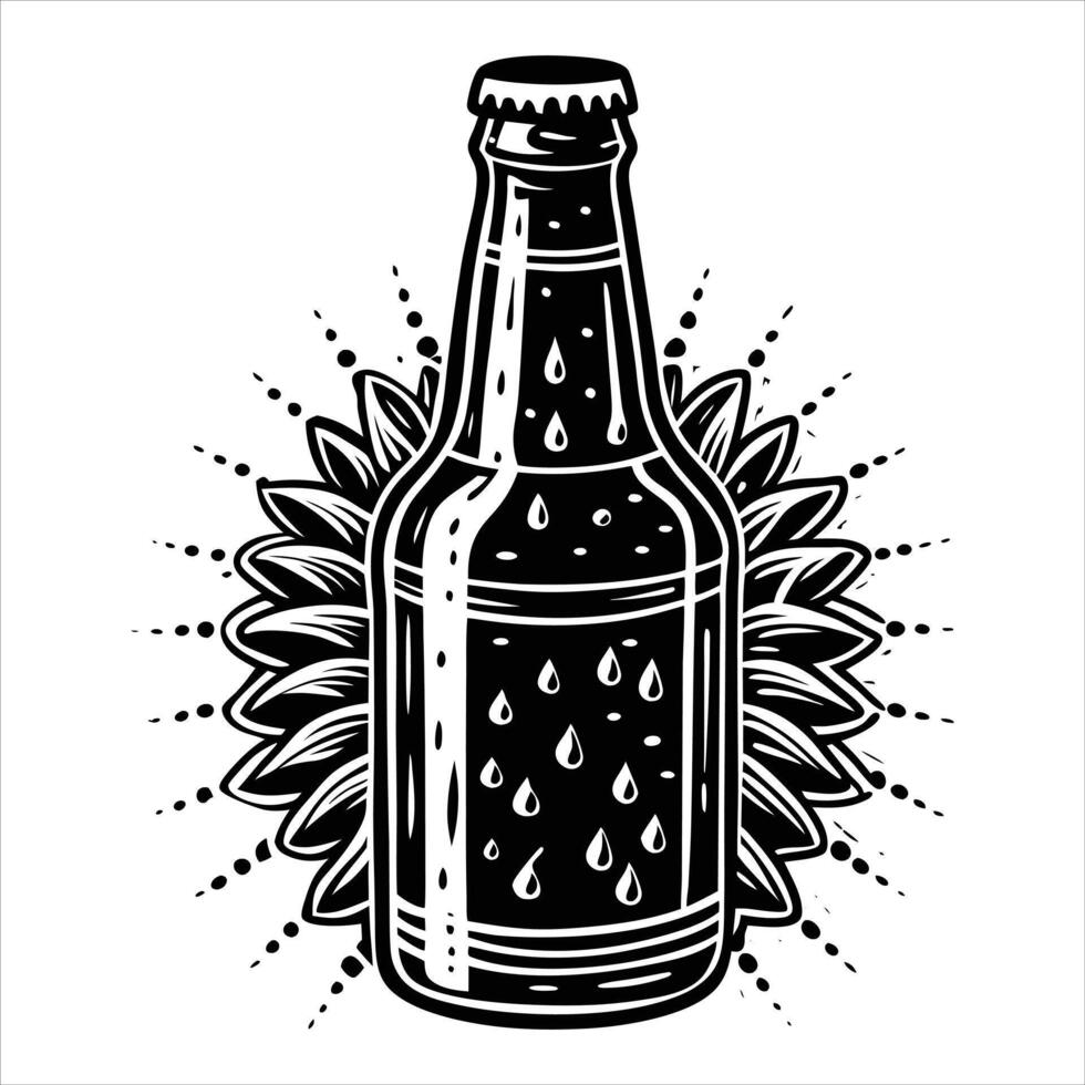 Beer Bottle With Condensation vector