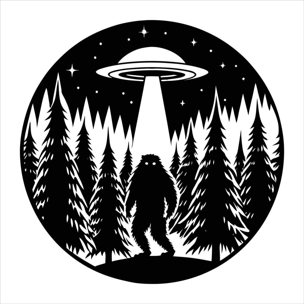 Ufo Silhouette A man vector