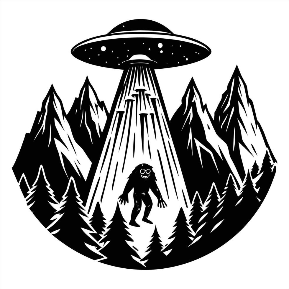 Ufo Landing On Earth vector