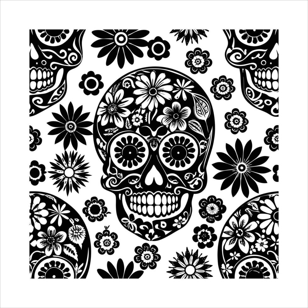 Sugar Skull Seamless vector