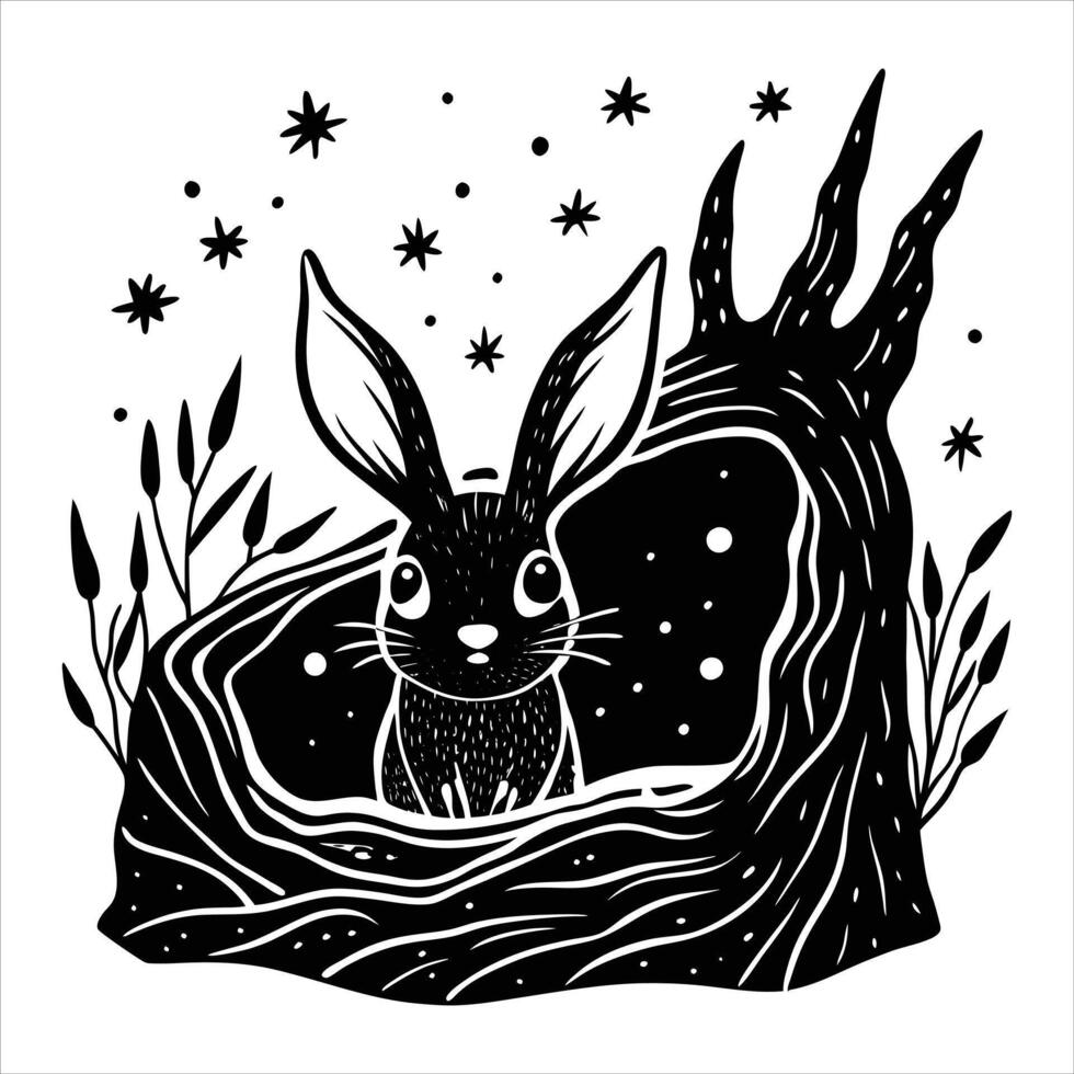 Cute Rabbits Playing vector