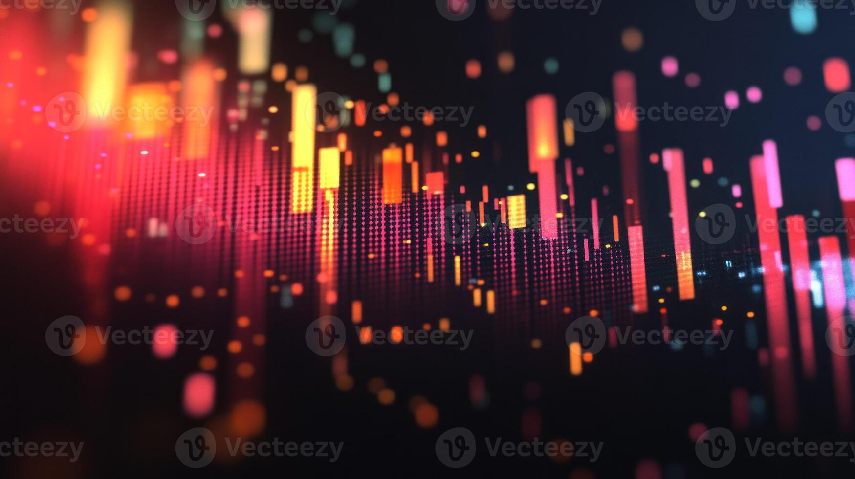 Abstract Digital Background with Red, Orange, and Yellow Lights photo