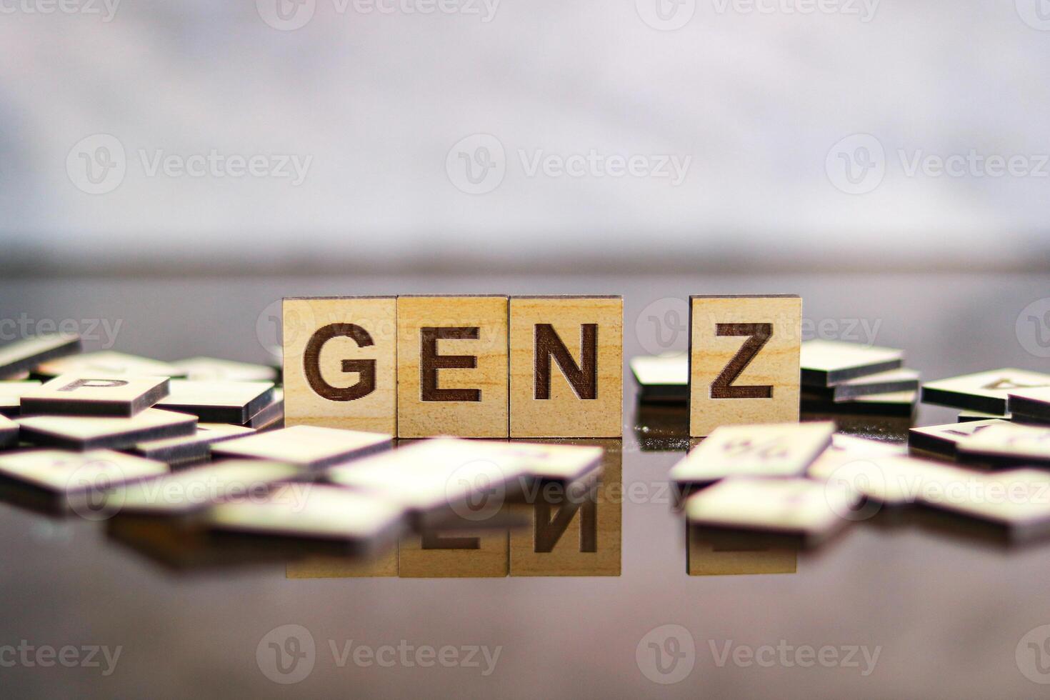 Wooden blocks with letters in the form of the word Generation Z photo