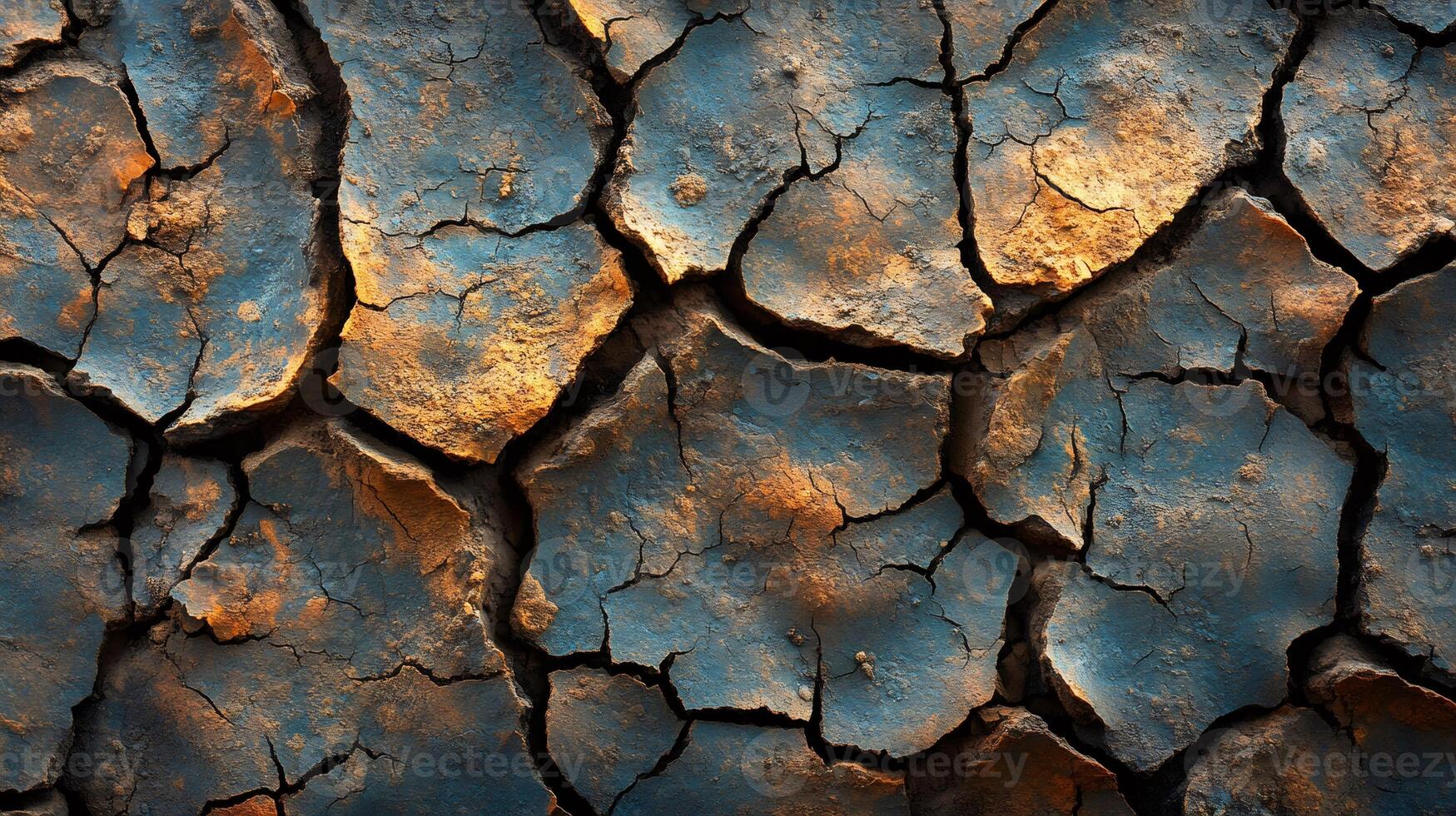 Dry cracked earth texture showing severe drought conditions photo