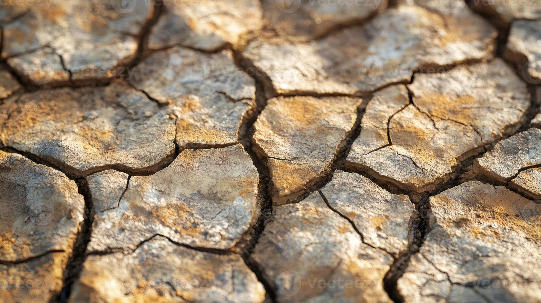 Dry cracked soil is suffering from drought and lack of water photo