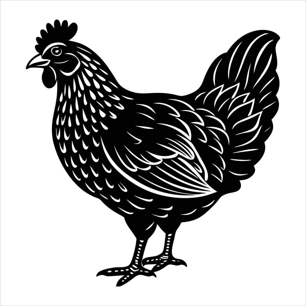 Simple Chicken Silhouette vector