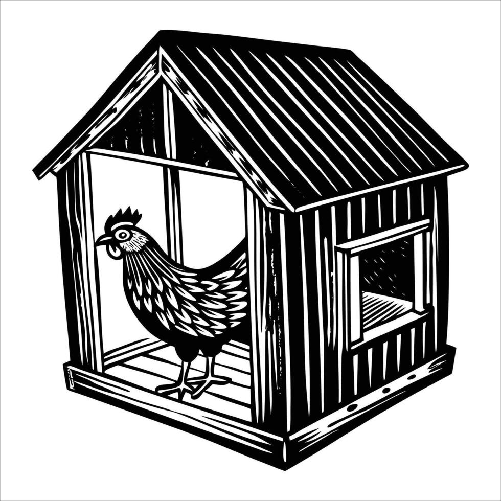 Chicken Garden Silhouette vector