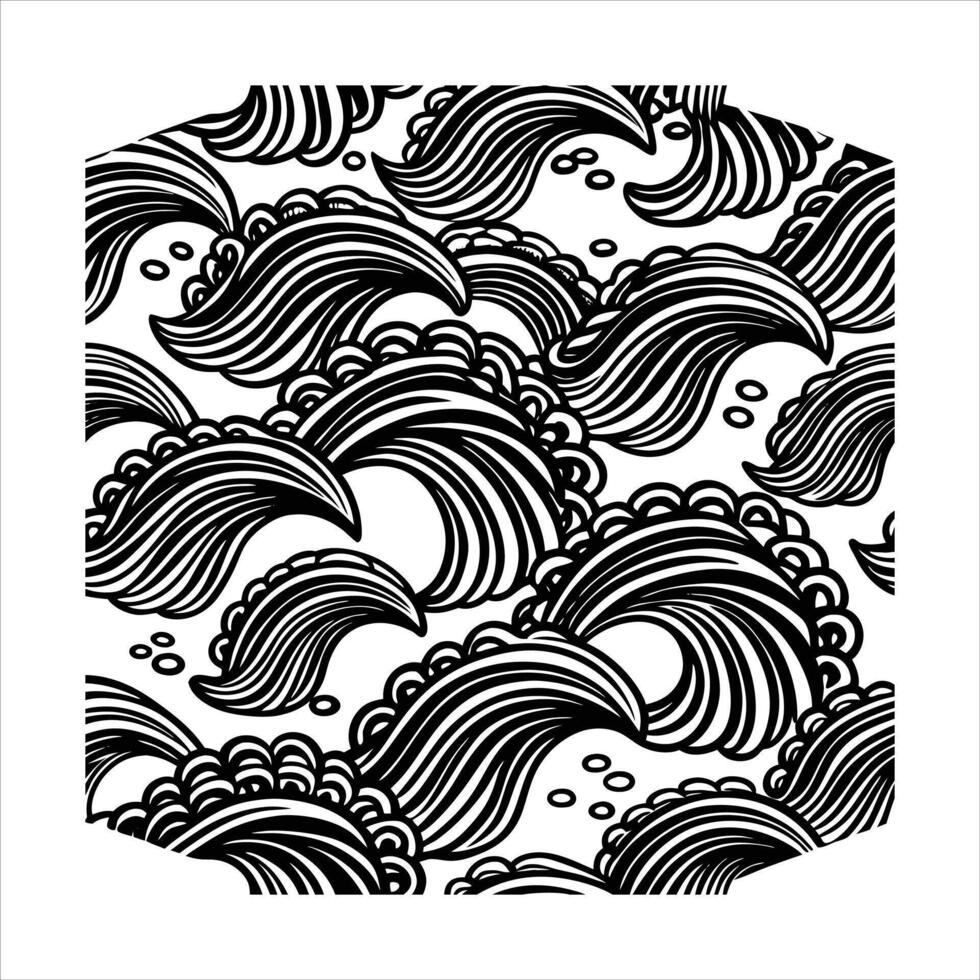 Seamless Japanese Wave vector