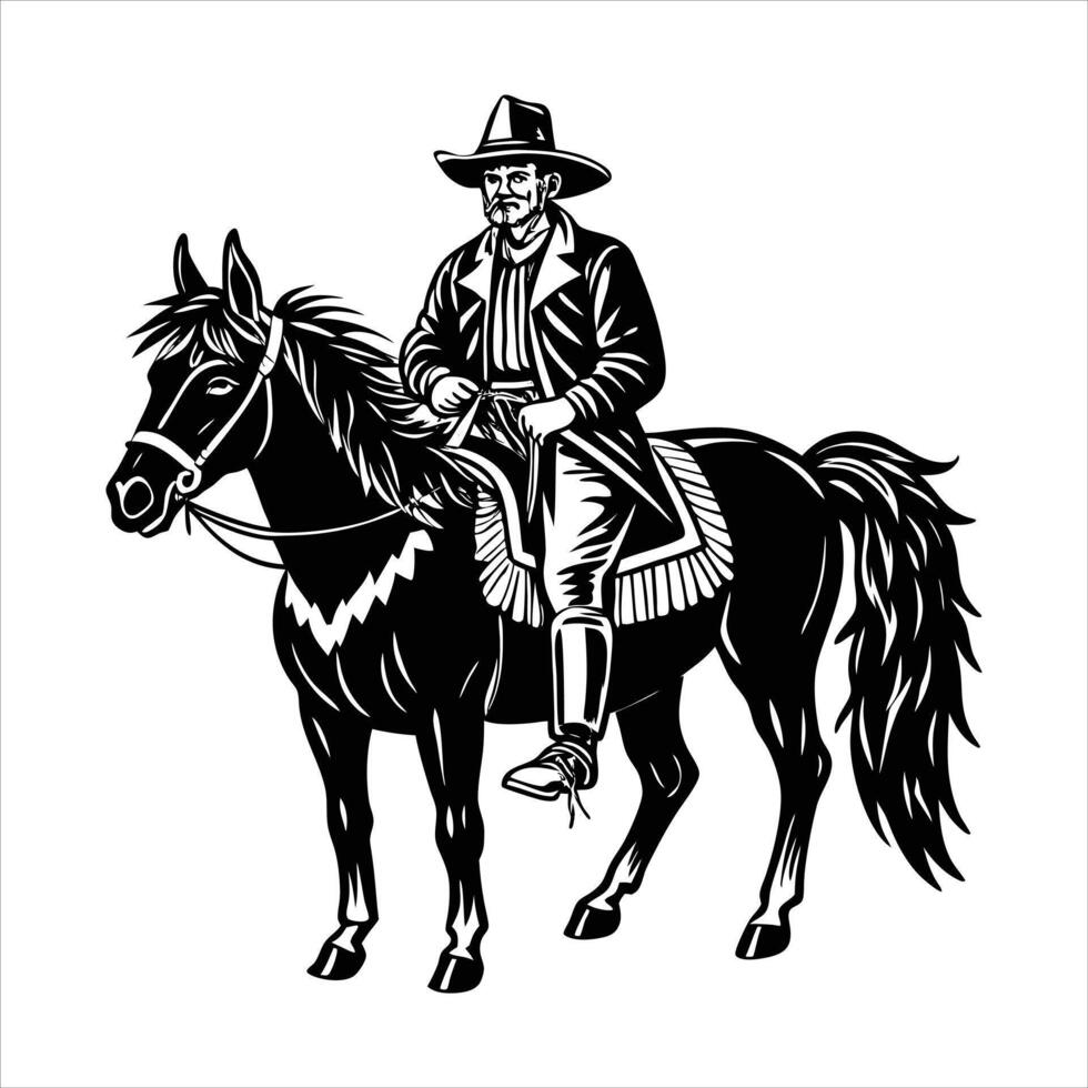 Saddle Bronc Rider vector
