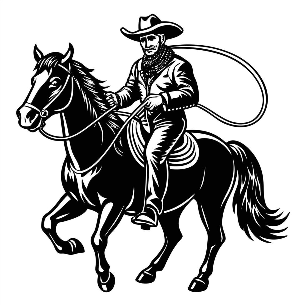 Cowboy On Horse vector