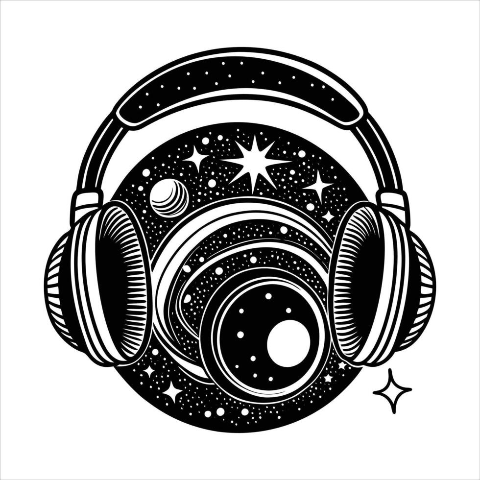 Astronaut With Headphones vector