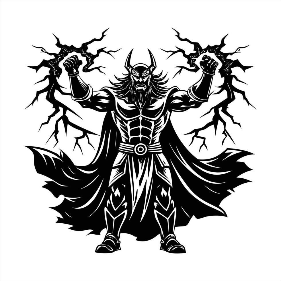 Wind Paladin Evil Vintage vector