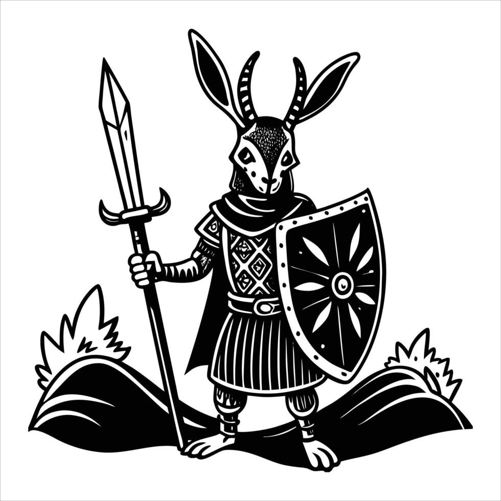 Knight On Shield vector