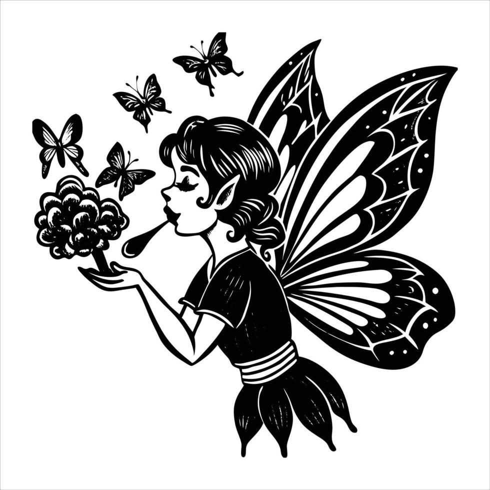 Black Fairy Princess vector