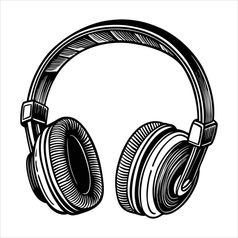 Headphones Single Line vector