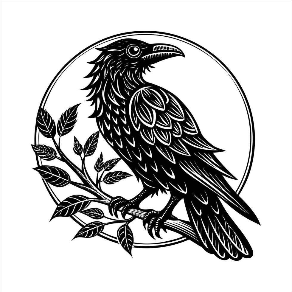 Raven Silhouette Minimalistic vector