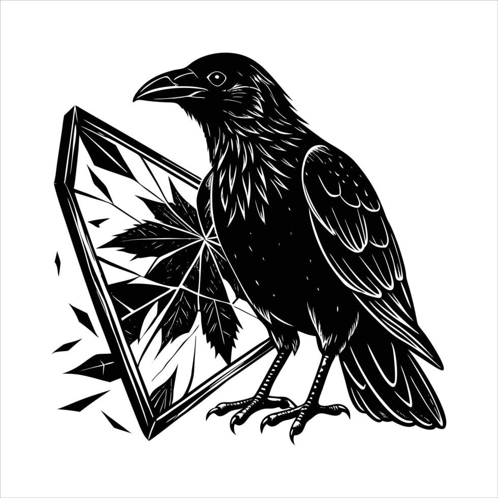 Crow Perched Illustrations vector