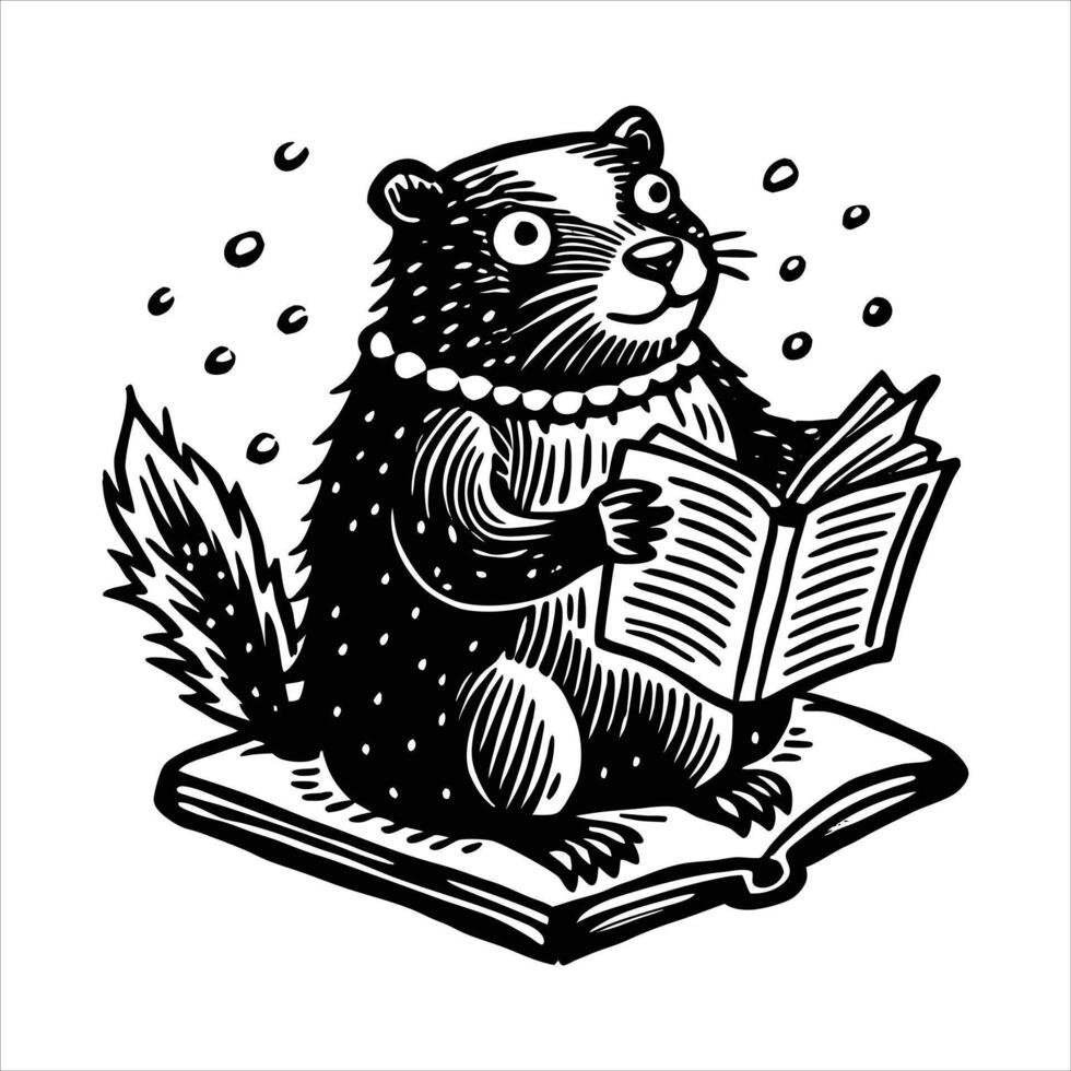Book Groundhog Stock Illustrations vector