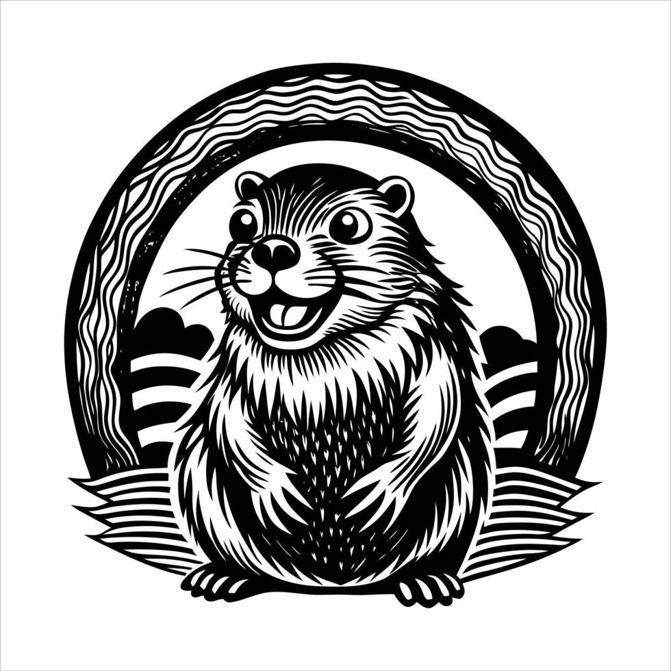 Groundhog Rainbow Illustrations vector