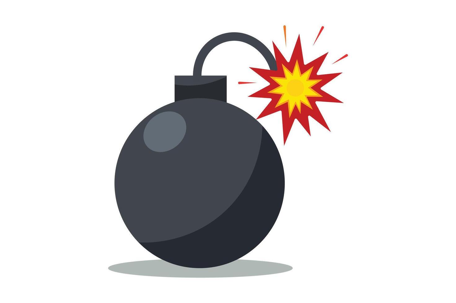 Explosive Cartoon Bomb with Lit Fuse, cartoon bomb, burning wick, bomb with sparks, wick on fire vector