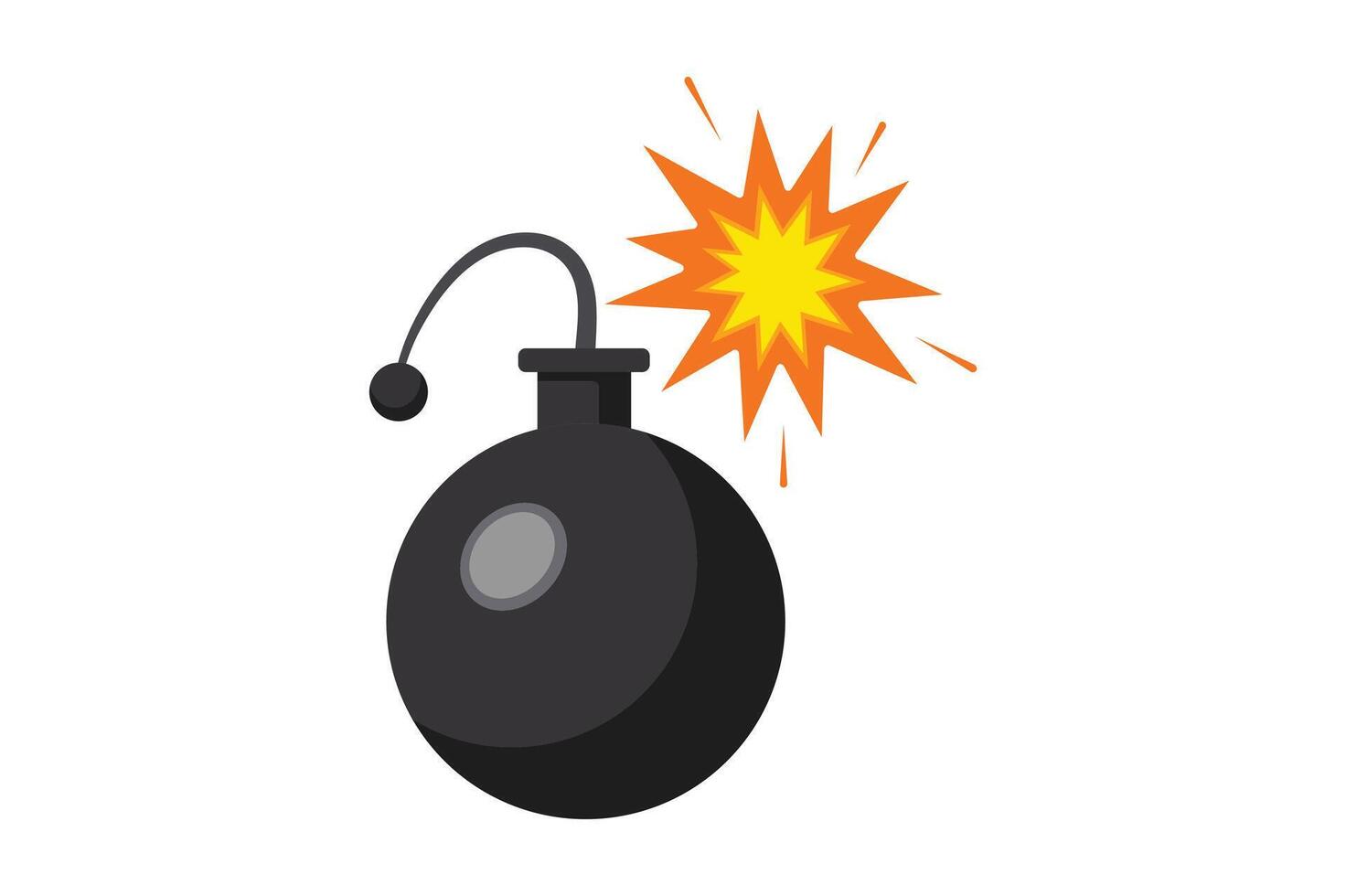 Bomb with Burning Wick Cartoon , cartoon bomb, burning wick, bomb with sparks, wick on fire vector