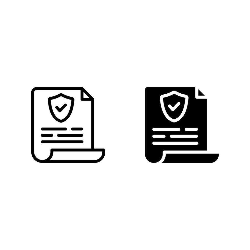 Insurance policy Icon set vector