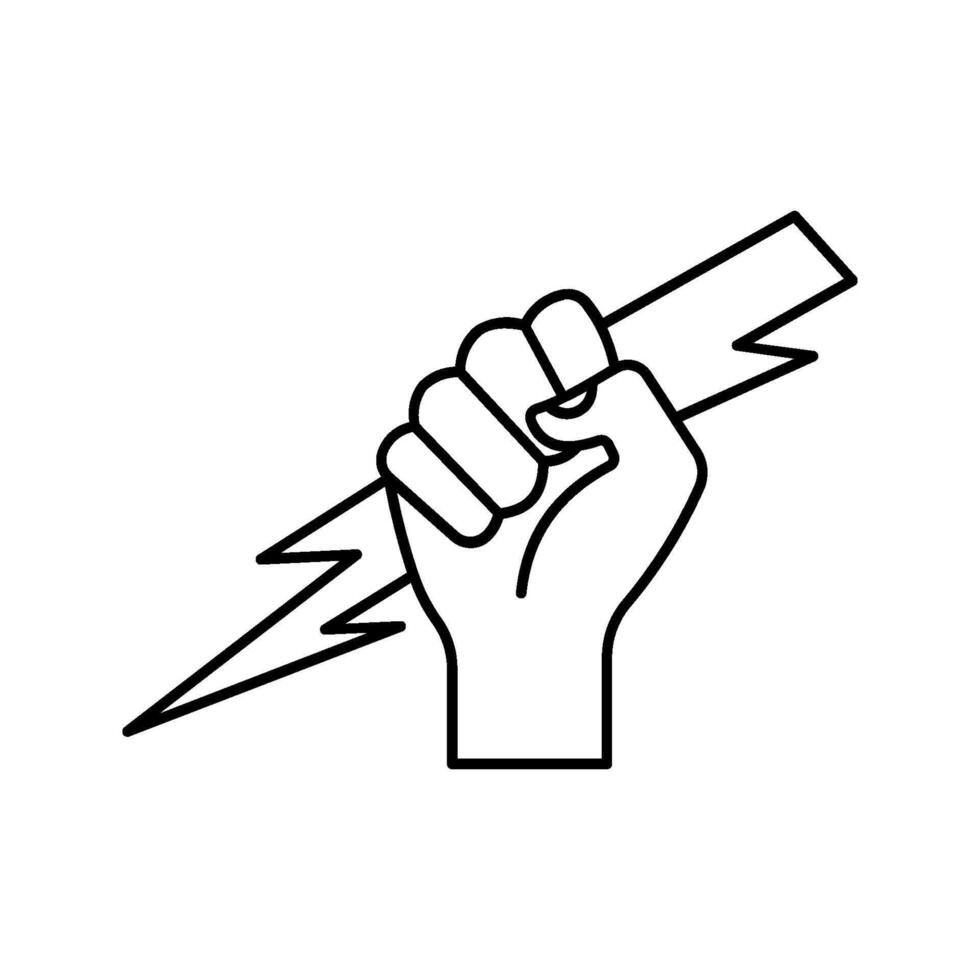 Lightning holding in hand vector