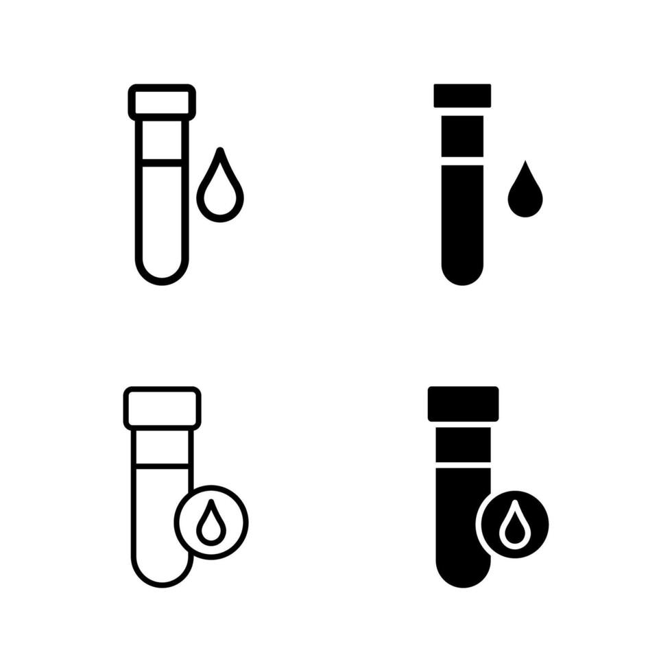 Blood sample icon set vector
