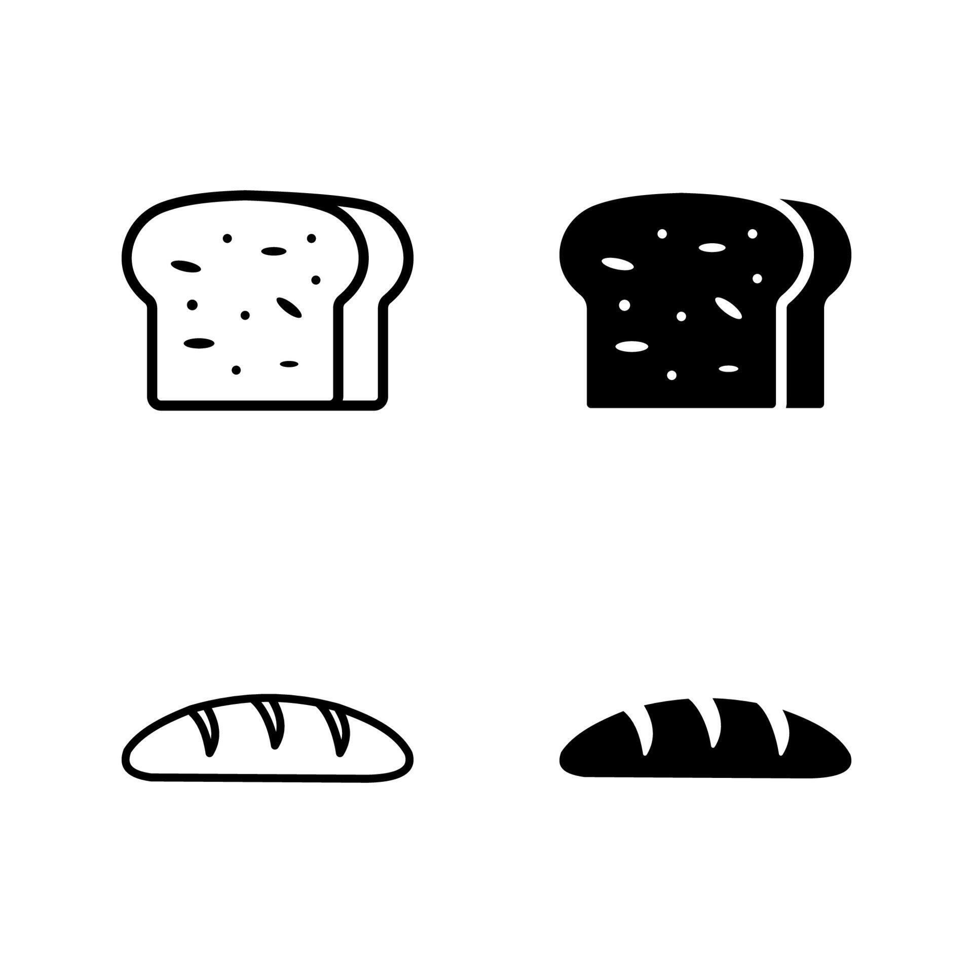 Bread icon set 59243038 Vector Art at Vecteezy