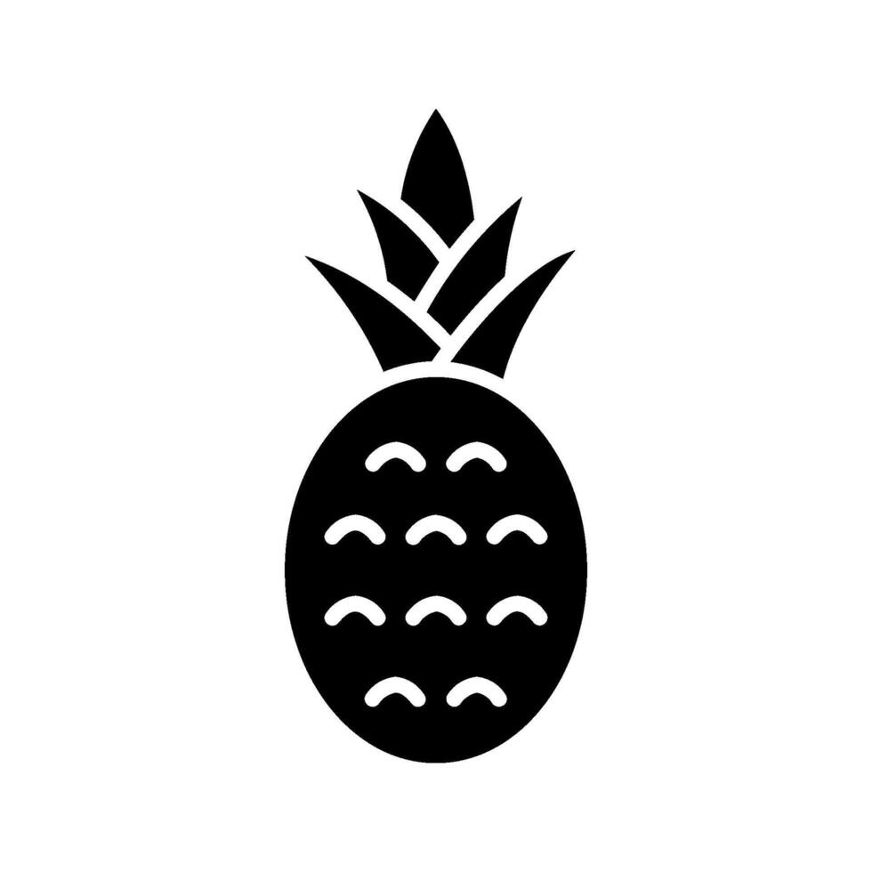 Pineapple with leaves icon vector