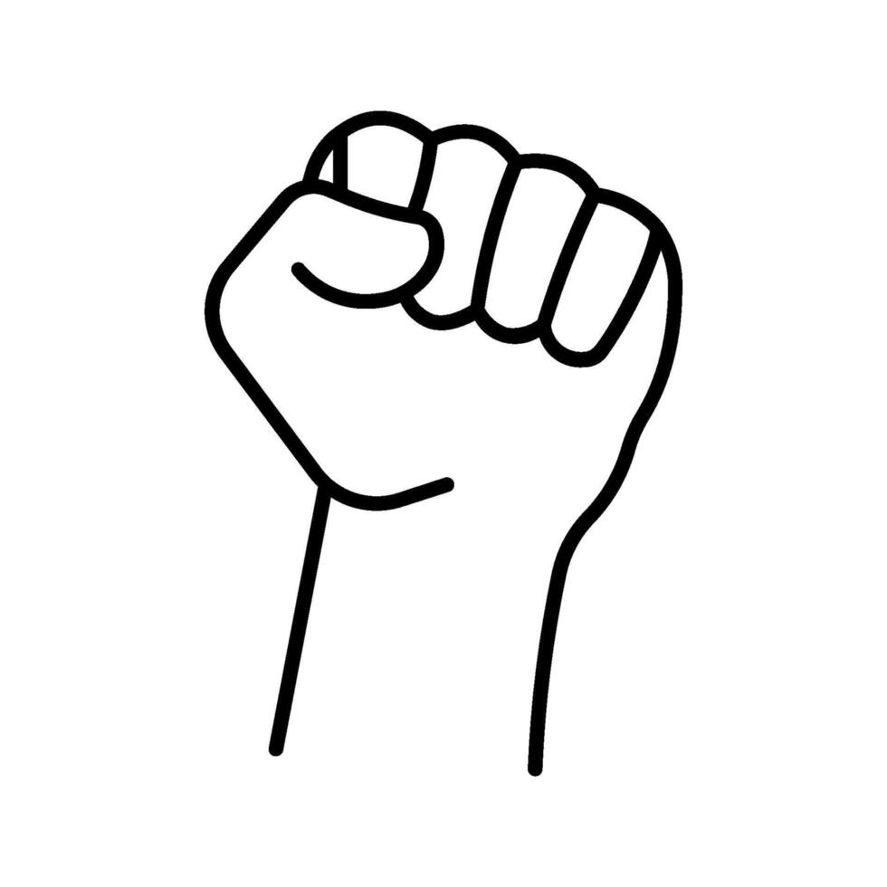 Black hand raised in a clenched fist icon set vector