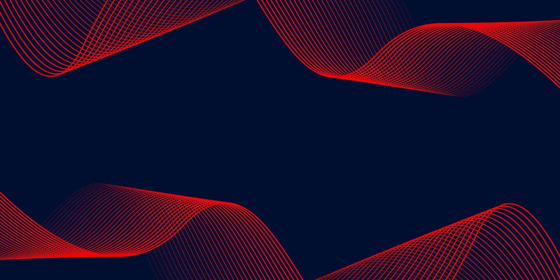 Abstract red wave line pattern on dark blue background. Futuristic technology concept. Suit for banner, poster, cover, brochure, flyer,website vector