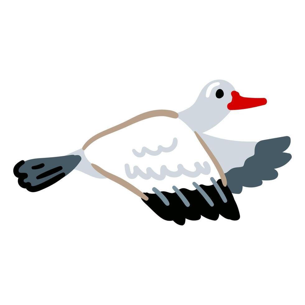 Mallard Duck Cartoon Animal Illustration isolated on white background. vector