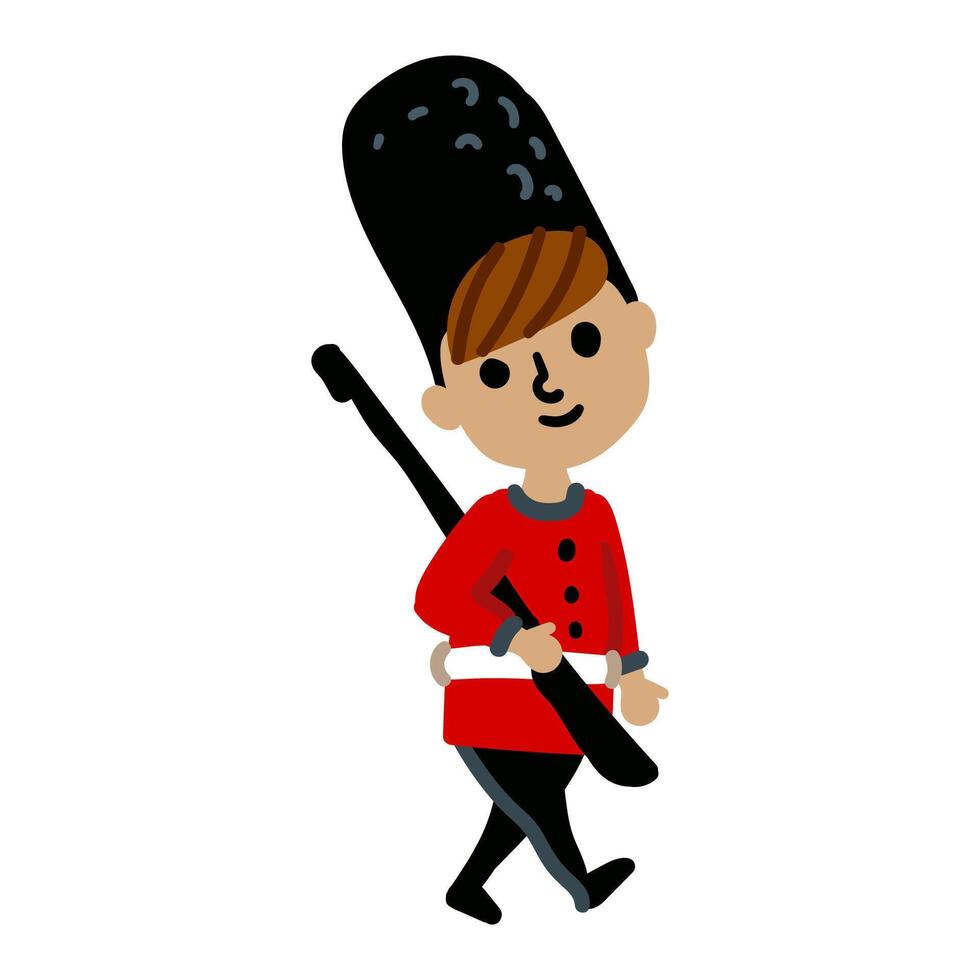 British Royal Guardsman at Buckingham Palace in London isolated vector